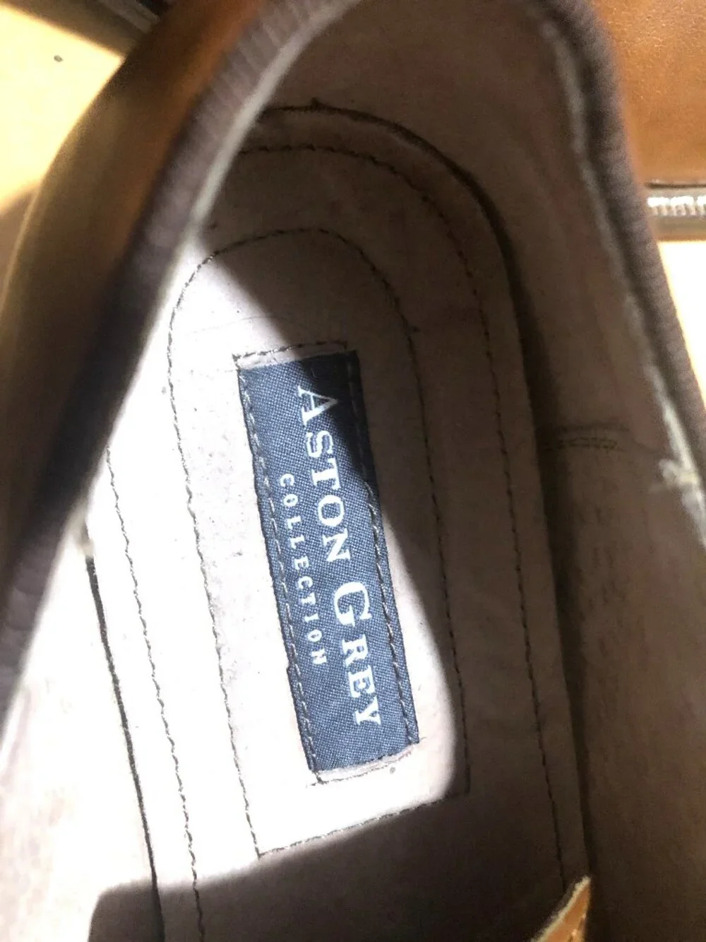Aston Grey Leu Oxford Brown Leather Lace Up Shoes Men's Size 10